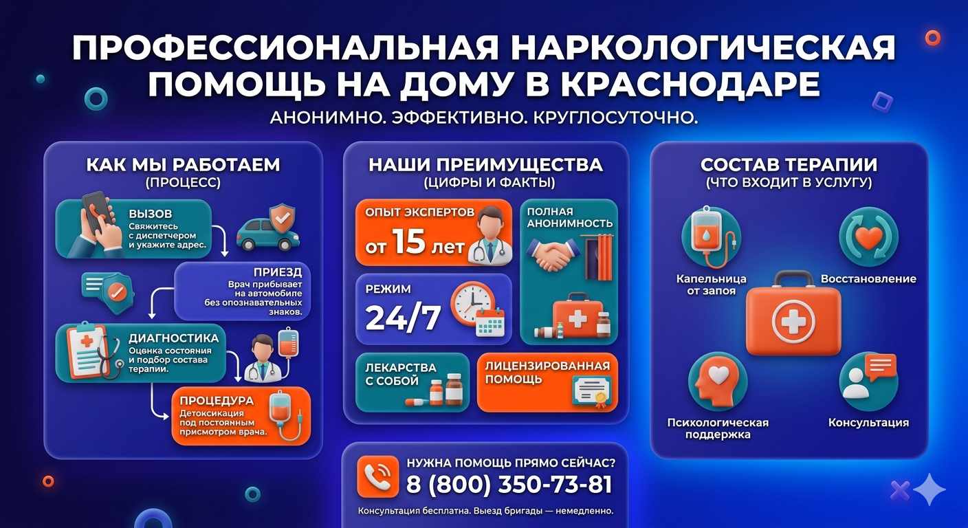 Инфографика о принципах лечения алкоголизма на дому в Тетюшах: этапы вызова нарколога, преимущества анонимной детоксикации и состав медицинской помощи.
